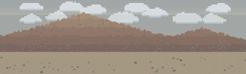 desert ground scene, overcast