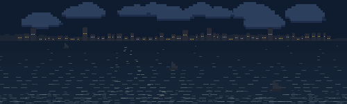 riviera ground scene, night