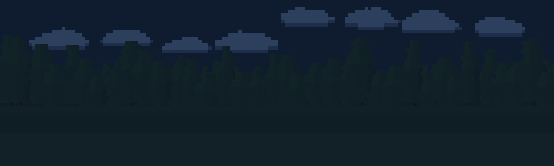 trees ground scene, night