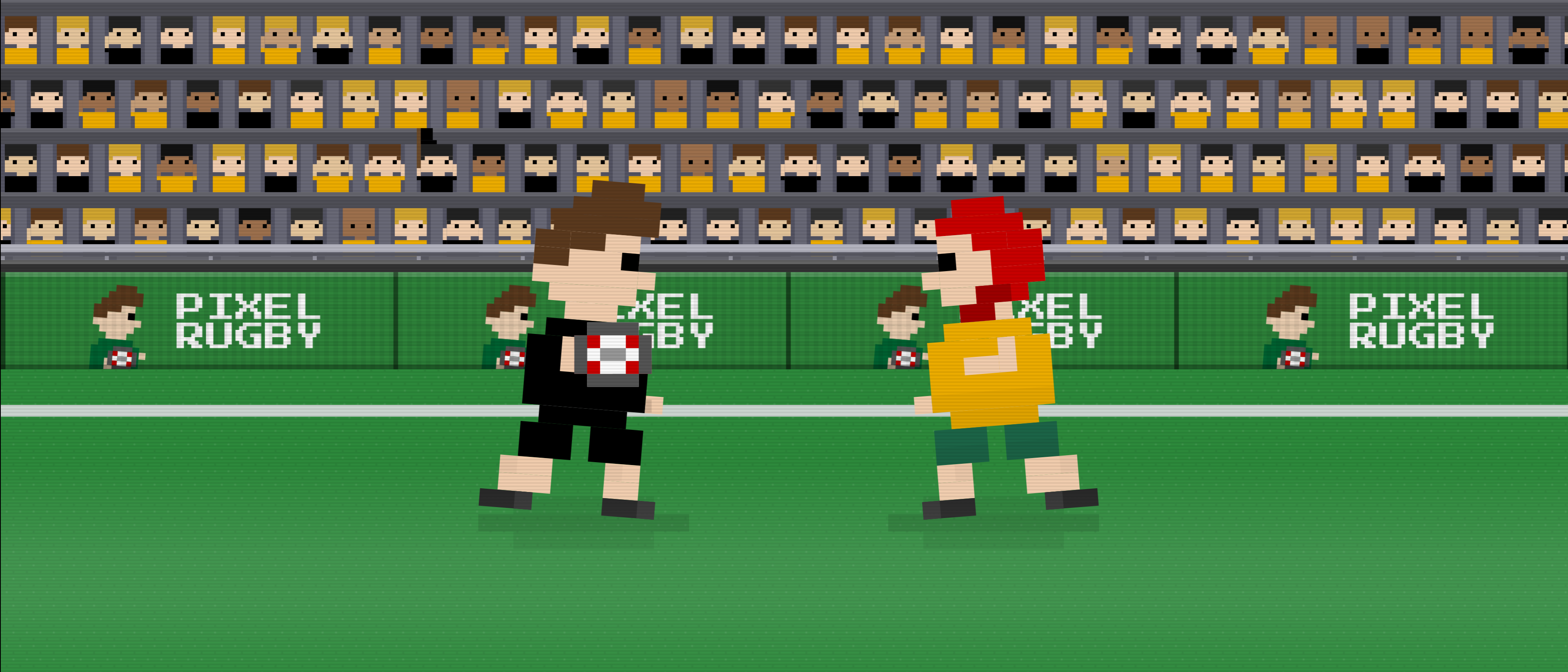 App Store header: New Zealand with the ball facing Australia in front of a full stand